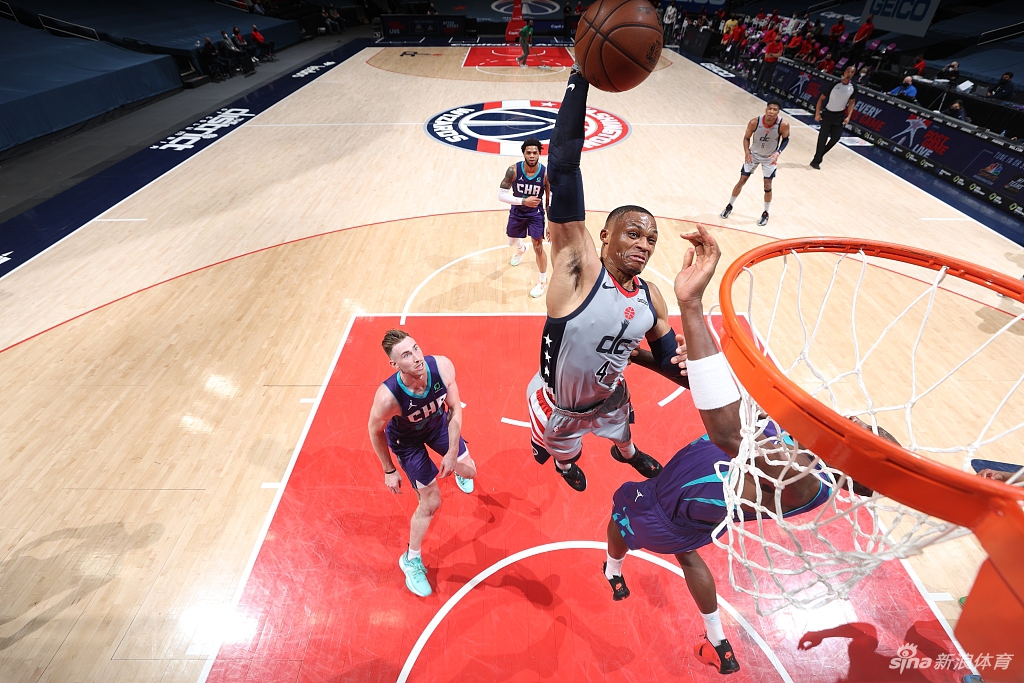 奇才险胜黄蜂!维斯布鲁克三双表现稳固领先 奇才险胜黄蜂!维斯布鲁克三双表现稳固领先